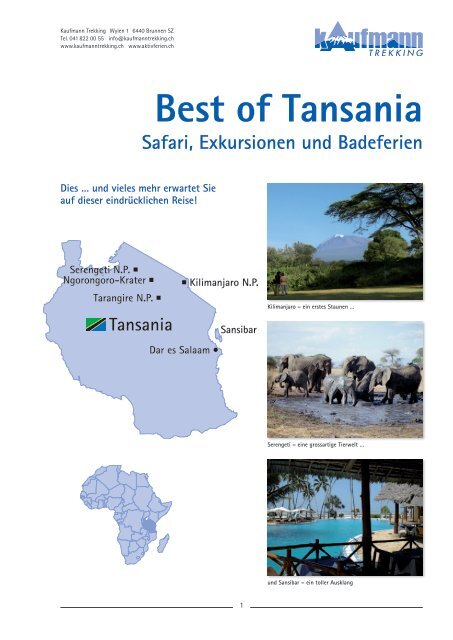 Best of Tansania - Kaufmann Trekking