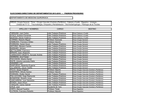 ELECCIONES DIRECTORIO DE DEPARTAMENTOS 2013-2016 ...