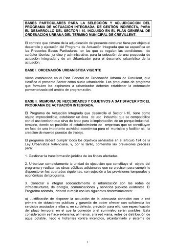 BASES PARTICULARES - Ayuntamiento de Crevillent