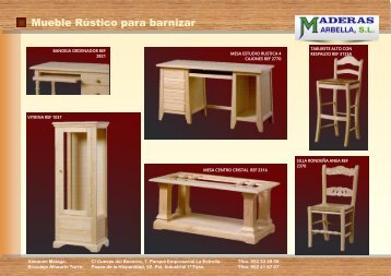 Mueble Rústico para barnizar - Maderas Marbella, SL.