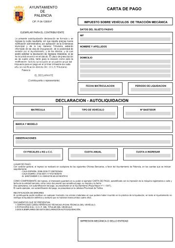 carta de pago declaracion - autoliquidacion - Ayuntamiento de ...