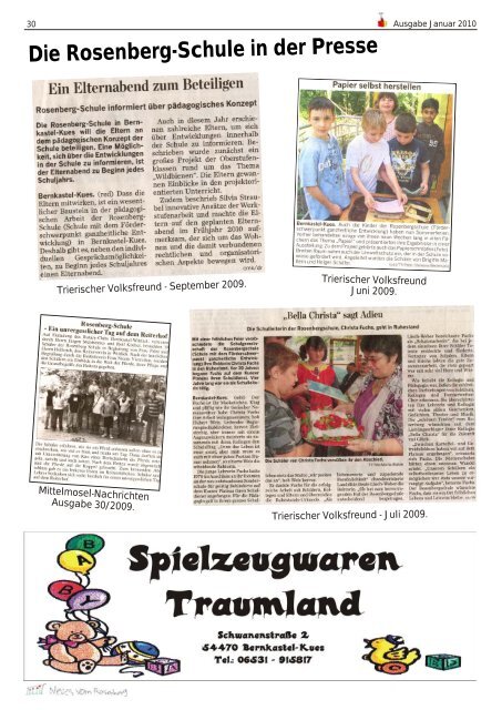 SchÃ¼lerzeitung Ausgabe 03 (Januar 2010) - Neues vom Rosenberg