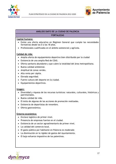 plan estratÃ©gico de palencia 2012 - Ayuntamiento de Palencia