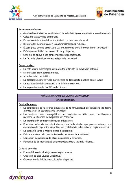 plan estratÃ©gico de palencia 2012 - Ayuntamiento de Palencia