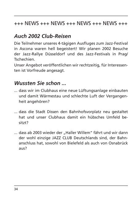 2002 - Jazz Club Dissen - Bad Rothenfelde eV