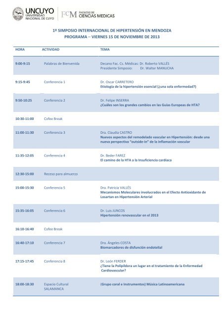 Programa Simposio HTA.pdf - Facultad de Ciencias MÃ©dicas