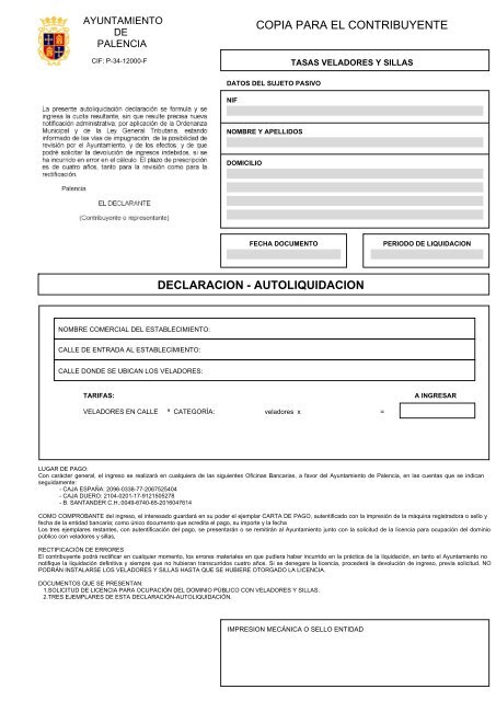 carta de pago declaracion - autoliquidacion - Ayuntamiento de ...