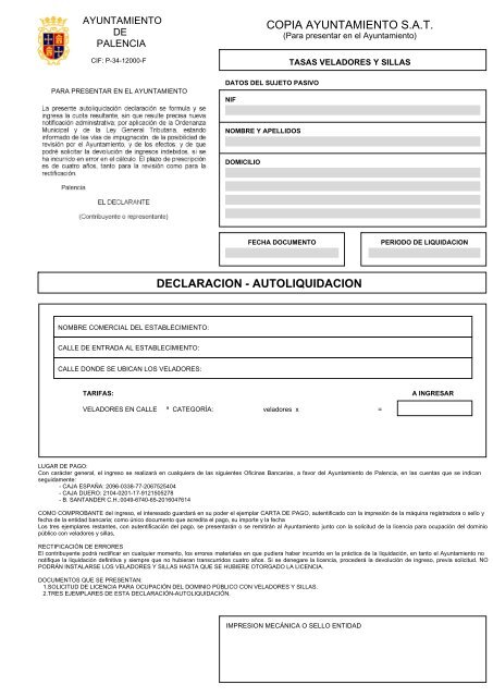 carta de pago declaracion - autoliquidacion - Ayuntamiento de ...