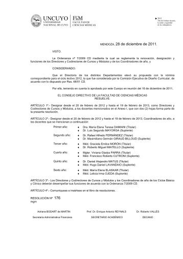 Directores y Coordinadores 2012.pdf - Facultad de Ciencias MÃ©dicas