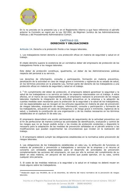 Ley 31/1995, de 8 de noviembre, de Prevención de ... - VigiaS