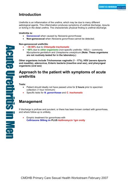 nongonococcal urethritis symptoms in men