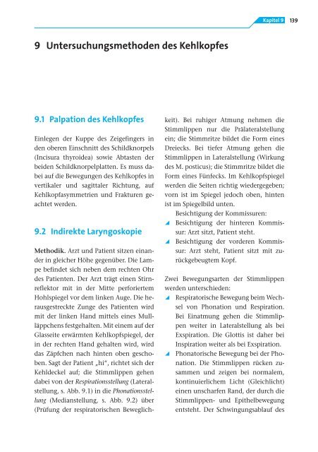 9 Untersuchungsmethoden des Kehlkopfes