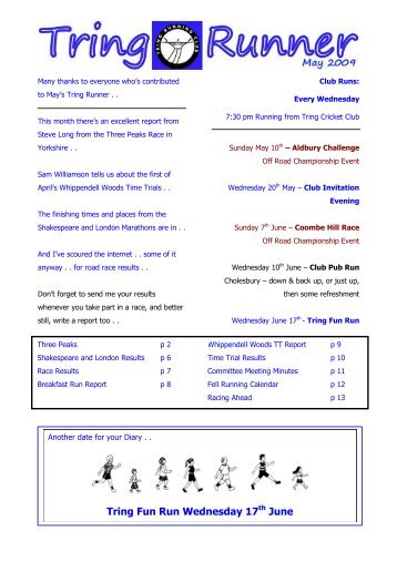 Tring Fun Run Wednesday 17 June - Tring Running Club