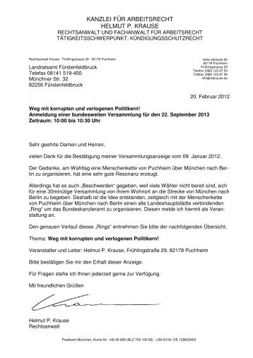 kanzlei fÃ¼r arbeitsrecht helmut p. krause - Verfassungswerkstatt