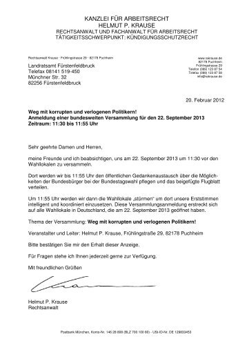 kanzlei fÃ¼r arbeitsrecht helmut p. krause - Verfassungswerkstatt