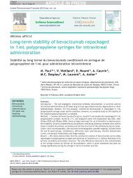 Long-term stability of bevacizumab repackaged in 1mL ...