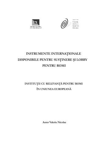 instrumente internaţionale disponibile pentru susţinere şi lobby ...