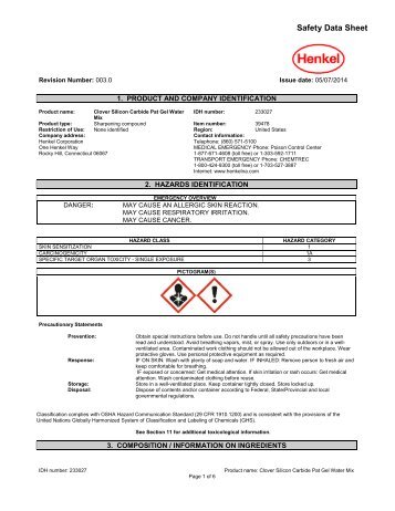 MSDS - Production Tool Supply