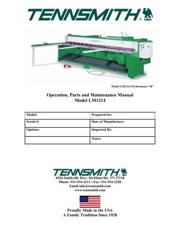 Machine Manual - Production Tool Supply