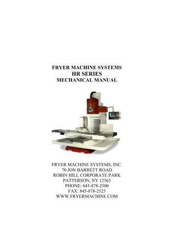 FRYER MACHINE SYSTEMS - Production Tool Supply