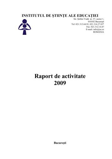 Raport de activitate ISE