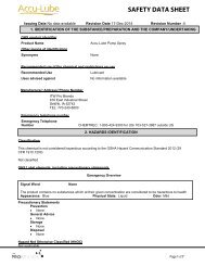 MSDS - Production Tool Supply