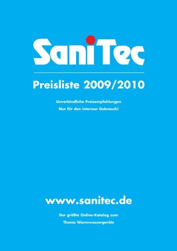 Elektronische Durchlauferhitzer - SaniTec Produkthandel GmbH