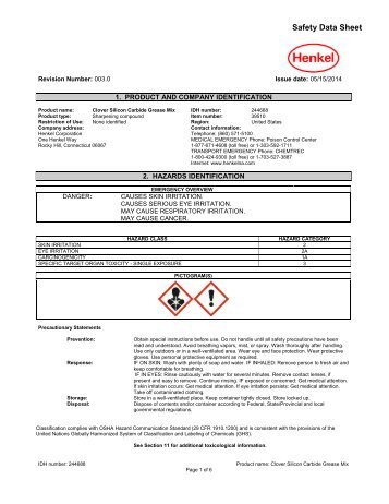 MSDS - Production Tool Supply