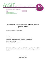 Evaluarea activitÄÅ£ii unor servicii sociale pentru tineri - ISE