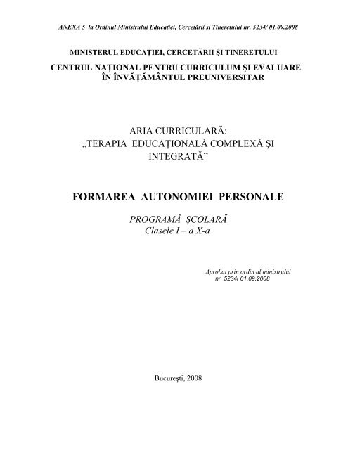 Programa Educatie Sociala Clasa A 5
