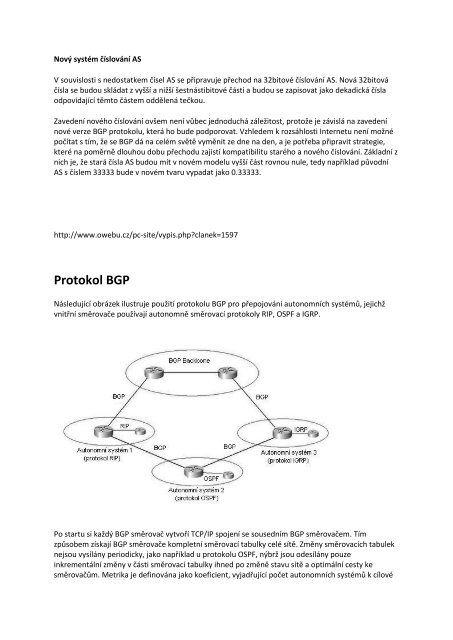 Prezentace Protokol BGP