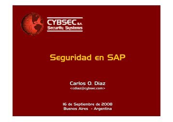 Seguridad en SAP - Cybsec