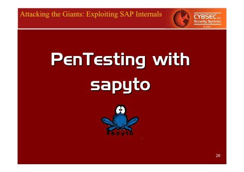 Attacking the Giants: Exploiting SAP Internals - Cybsec