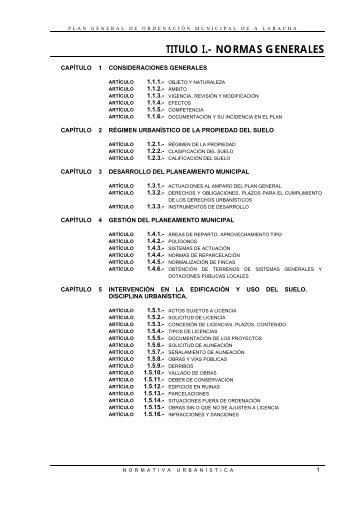 Ãndice Normativa PGOM - Concello de A Laracha