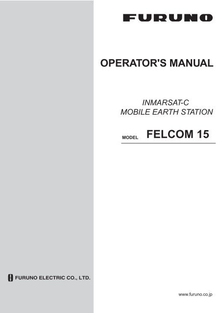 Fel 15 Operator S Manual K 7 10 09 Furuno Usa