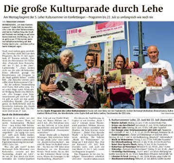 Vorbericht "Die große Kulturparade durch Lehe"