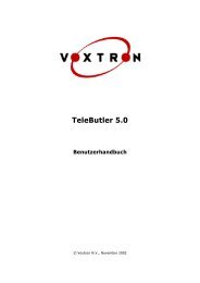 Benutzerhandbuch Voxtron Telebutler VoiceMail