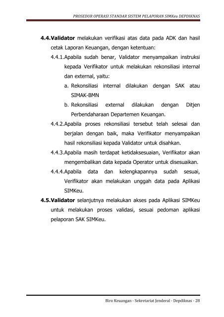 PROSEDUR OPERASI STANDAR SISTEM PELAPORAN SIMKeu ...