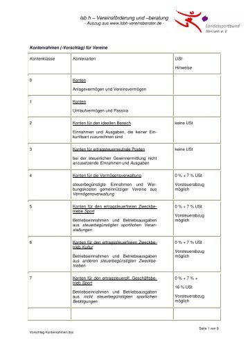 lsb h – Vereinsförderung und –beratung - lsb h-Vereinsberater