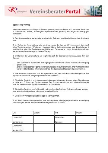 Veranstaltungssponsoring - lsb h-Vereinsberater