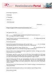 Einspruchserwiderung (Brief) - lsb h-Vereinsberater