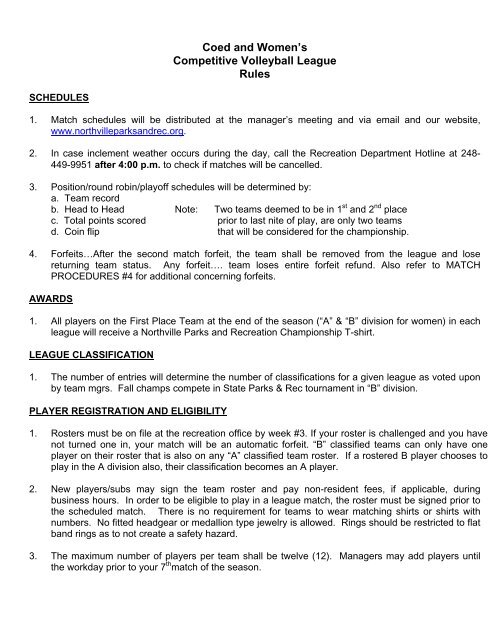 indoor volleyball rules