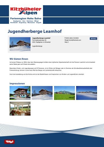 Jugendherberge Leamhof - Hohe Salve