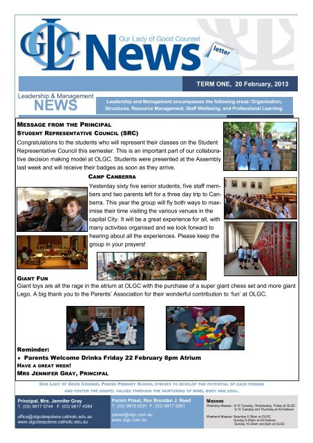 Term 1 WK 4 Feb 20.pdf - OLGC - Catholic School Deepdene