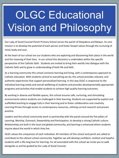 OLGC Vision and Educational Philosophy.pdf - OLGC - Catholic ...