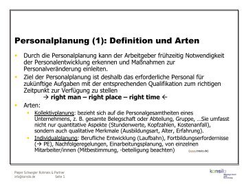 Personalplanung \(1\): Definition und Arten