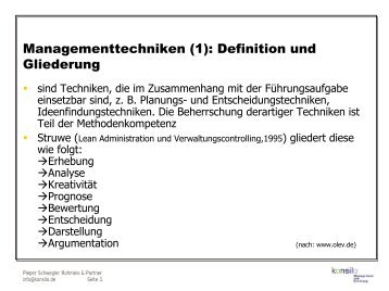Managementtechniken \(1\): Definition und Gliederung