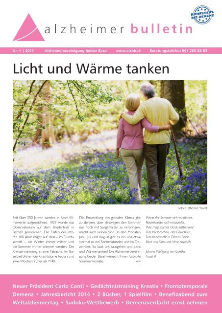 Licht und Wärme tanken – Alzheimer-Bulletin 1/2015