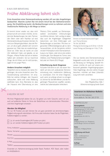 Licht und Wärme tanken – Alzheimer-Bulletin 1/2015