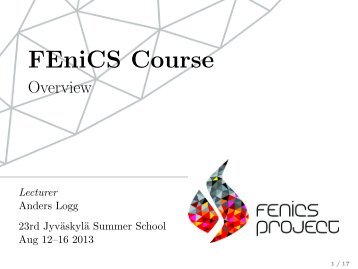 FEniCS Course - FEniCS Project